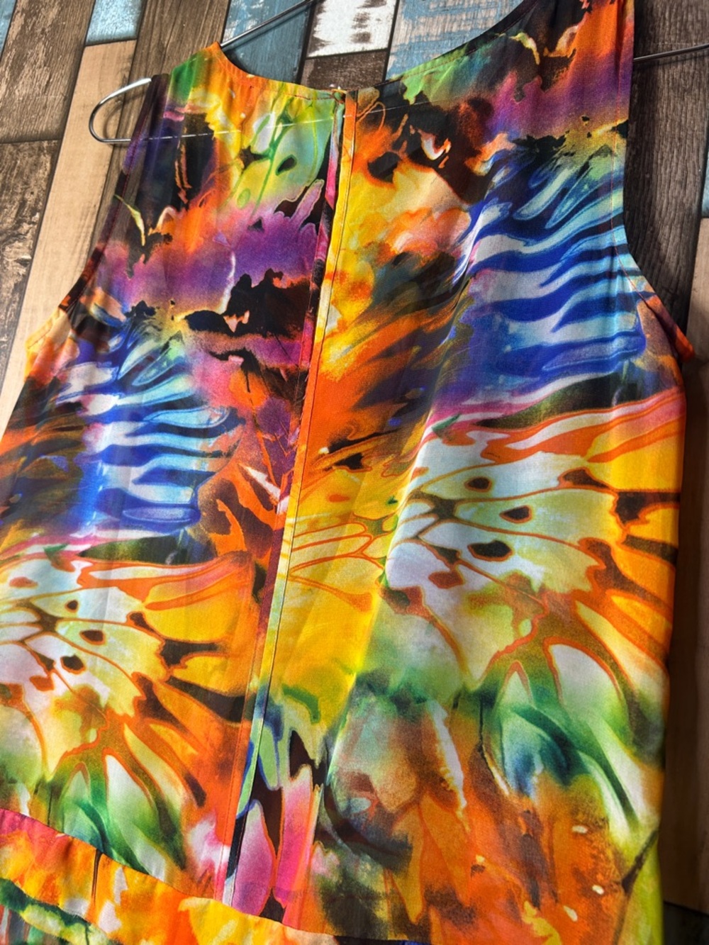S.L. Fashions Vibrant Multicolor Tie-Dye Sleeveless dress - Picture 14 of 16